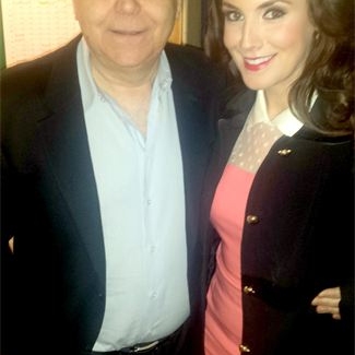 Margaret pictured with leading west End producer Bill Kenwright after performing at his theatre Royal Production