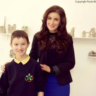 Margaret and one of the children taking part in the Children and Arts workshops